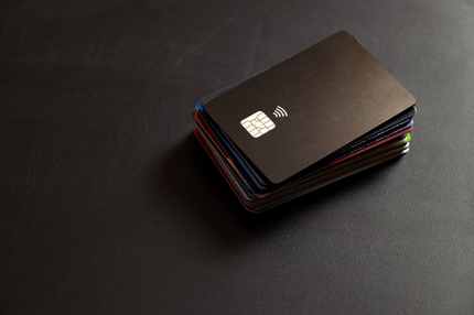A stack of contactless NFC cards